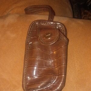 Nine West Croc-Embossed Brown Phone Holster